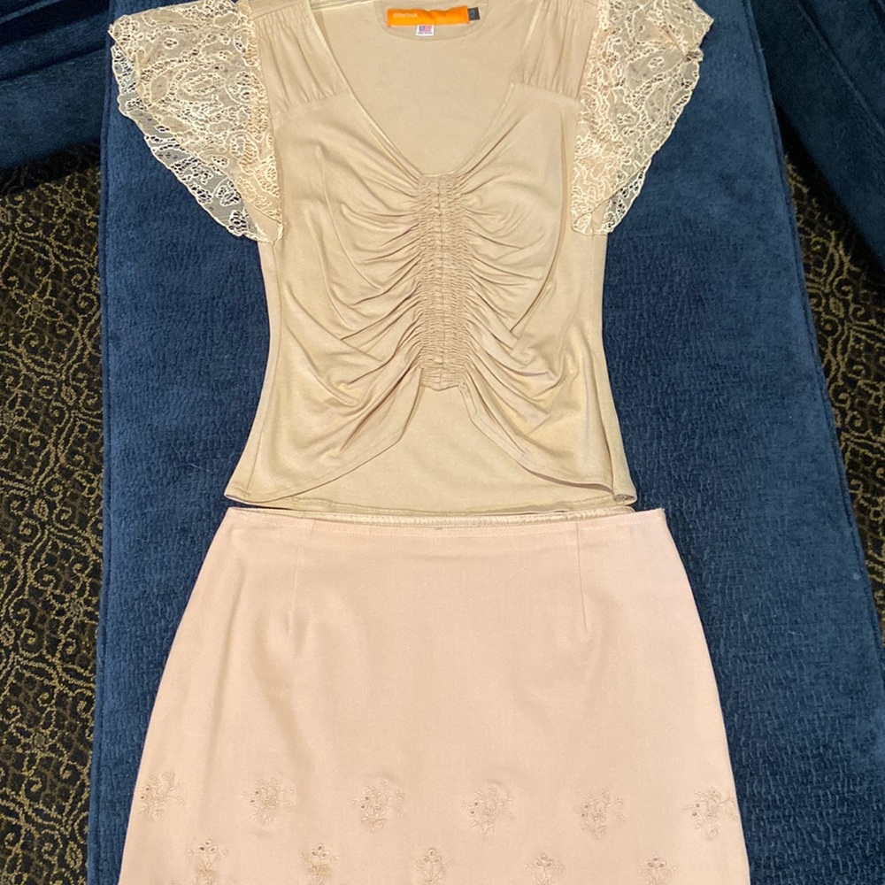 Gorgeous Cynthia Steffe skirt and coordinating lace shirt